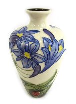 A Moorcroft Rachel Bishop Fly Away Home vase, on a cream ground, signed in gold and dated 2005, 16cm
