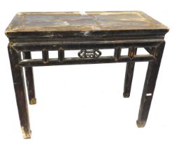 A stained hardwood Chinese altar table, 82cm high.