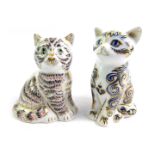 Two Royal Crown Derby kitten paperweights, modelled as Majestic Kitten, limited edition number 2157/