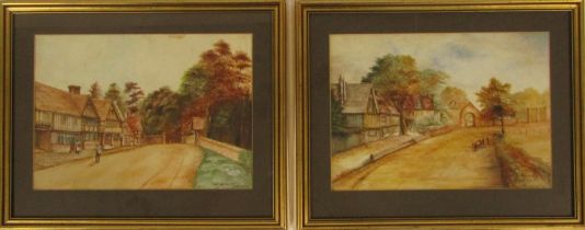 D Y Y P Foster (20thC School). Chiddingstone Kent and Penshurst Village, watercolours, signed and ti