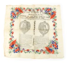 An early 20thC paper commemorative tissue flyer, a souvenir of the Royal Visit to Bristol & Badminto