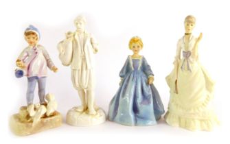 A group of Royal Worcester and other porcelain figures, to include Fantails 3760, Fragrance, Grandmo