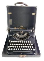 An Underwood cased typewriter.