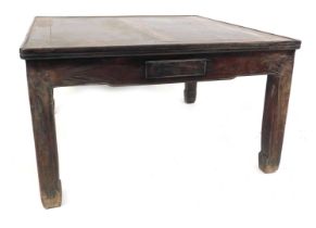 A Chinese hardwood coffee table, of square set top, 50cm high, the top 87cm x 87cm.