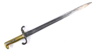 An Imperial German 1871 pattern bayonet, numbered 134 90R1120 to the hilt and by Alex Coppel, Solige