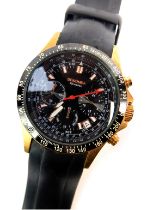 A Sekonda gents chronograph wristwatch, with black dial and red seconds counter, with date aperture