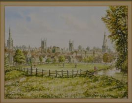 20thC School. Stamford Meadows, watercolour, bearing partial signature, possibly Rogers, 21cm x 28cm