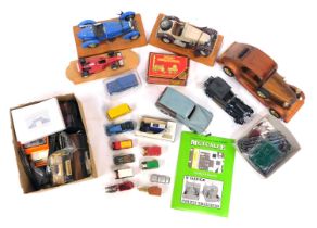 A group of diecast and other vehicles, to include Lledo Lipton Tea, Walkers van, N gauge track, buil