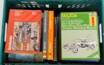 A quantity of Haynes car manuals, to include Volvo 340 and 360, Mazda 323, Volvo 440, 460 and 480, e