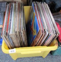 Various LP records, jazz, T'Pau, Simon and Garfunkel, Tubular Bells, Robert Plant, etc. (1 box)