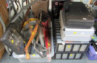 Various tools, to include welding mask, saws, screwdriver sets, etc. (a quantity)