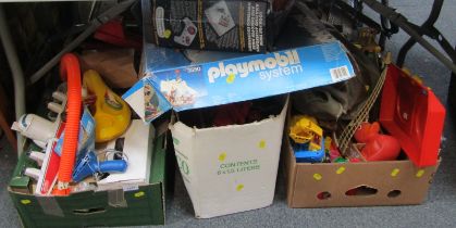 Various toys, to include Playmobile 3550 play kit, various moulded plastic toys, etc. (contents unde