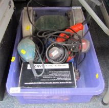 Various power tools, to include a Pneumatic orbital sander, various other sanders, etc. (1 box)