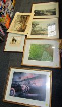 Various pictures, prints, etc., to include W Woodhouse, Wooded Country Lane, pastel, signed and date