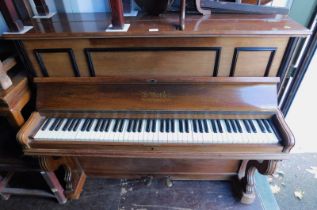 An H Bord of Paris upright strung piano, in rosewood case.