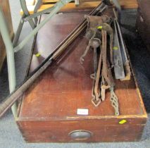 A 20thC oak filing drawer or cabinet, with cupped handle, 18cm high, 46cm wide, 76cm deep, together