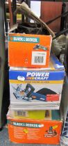 A Power Craft 250 watt biscuit jointer, together with a Black and Decker KG72 angle grinder, Bosch P