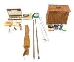 Fishing tackle, comprising landing nets, galleon fishing reel, bate boxes, weighing devices, two box