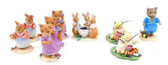A group of Peter Rabbit and Friends figure groups, by Frederick Warne & Co, designed by Border Fine