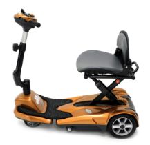A Heartway gold dual wheel folding mobility scooter, ref HW009COP, serial number S21DUKA21700016, wi