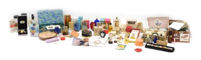 A group of vintage perfume and makeup miniatures, to include Elizabeth Shaw, Chick Pak, D Lavender,