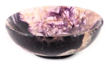 A blue John dish, 5.5cm diameter.