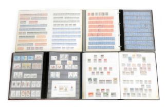 Philately. Three albums of world stamps, comprising commonwealth and British empire USA pre-decimal