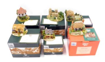 Six Lilliput Lane cottages, comprising Donkey Sanctuary, Marigold Meadow, Caesar's Tower and the Bar