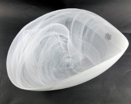A Murano clear glass centre bowl, of boat shaped design, 45cm wide.