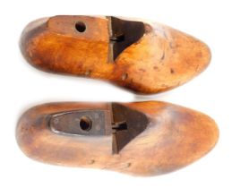 A pair of wooden shoe trees, 28cm wide.