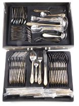 A Prima twelve place setting cased canteen of cutlery, in stainless steel, in fitted briefcase.