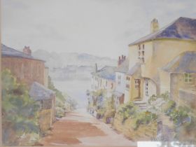 Jill Gooch (British, 20thC). Bodinnick Cornwall, watercolour, signed, titled verso, 47.5cm x 36cm.