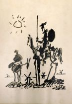 After Pablo Picasso. Don Quixote, monochrome print, 49.5cm x 35cm.