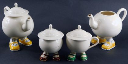 Carltonware walking ware two cups and covers, two teapots, the teapot, 16cm high, the