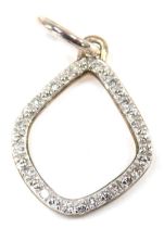 A Monica Vinader diamond set pendant, the oval shaped pendant, 2.5cm high, 0.9g all in.