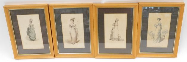 Four early 19thC costume engravings, including Half Full Dress, and Vauxhall Victoria Fete Dress, tw