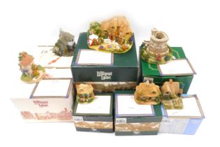 Seven Lilliput Lane cottages, comprising The Golden Jubilee, Welcome Gnome, Birthday Cottage, Round