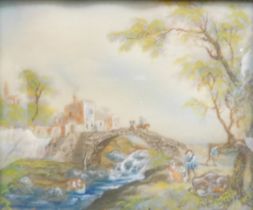 Silver (20thC School). Continental landscapes, oil on paper, miniatures, 8cm x 10cm.