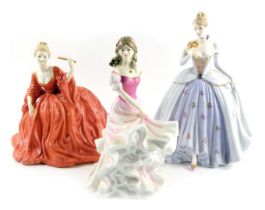 Three Doulton and Coalport ladies, comprising large Sophie Lady of the