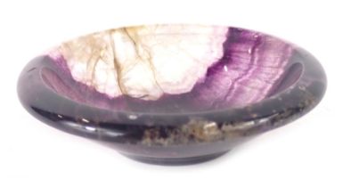 A blue John dish, 6cm diameter.