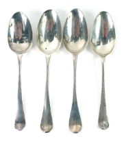 Four early 19thC and later silver fiddle pattern tablespoons, all London 1830-1845, 5.59oz. (4)