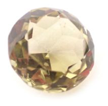A loose quartz gemstone, round brilliant cut, 12.4mm diameter, 2.2g all in.
