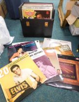 A record case and contents of records, to include Greatest Hits, Orchestral, Jazz, Blues, and others