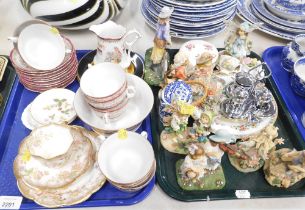 Part tea wares, comprising a French porcelain cup and saucer set, in Limoges style, Leonardo collect