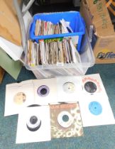 A group of 45rpm records, to include Van Mcroy, Classic Eighties and Nineties Rock, Dingles, and oth