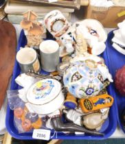 Curios and trinkets, to include various plated pill boxes, Noritake vase, Masons clock, Wedgwood fig