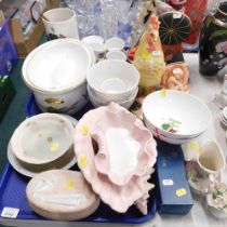 Household ceramics and effects, pink shell bowl, Royal Worcester server, after Gustav Klimt Goebel p