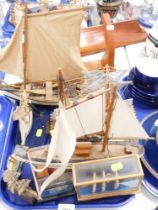 A group of model pond yachts, some with dial around the cases, and a light example. (1 tray and loos