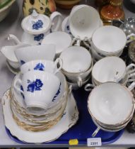 A Royal Stuart blue and white part tea service.