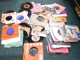 A group of 45rpm records, to include The Seekers, Hank Vanguard, and others. (1 box)